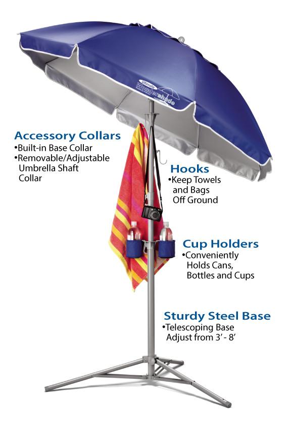 Ultimate Wondershade Portable Sun Shade Navy, accessory diagram