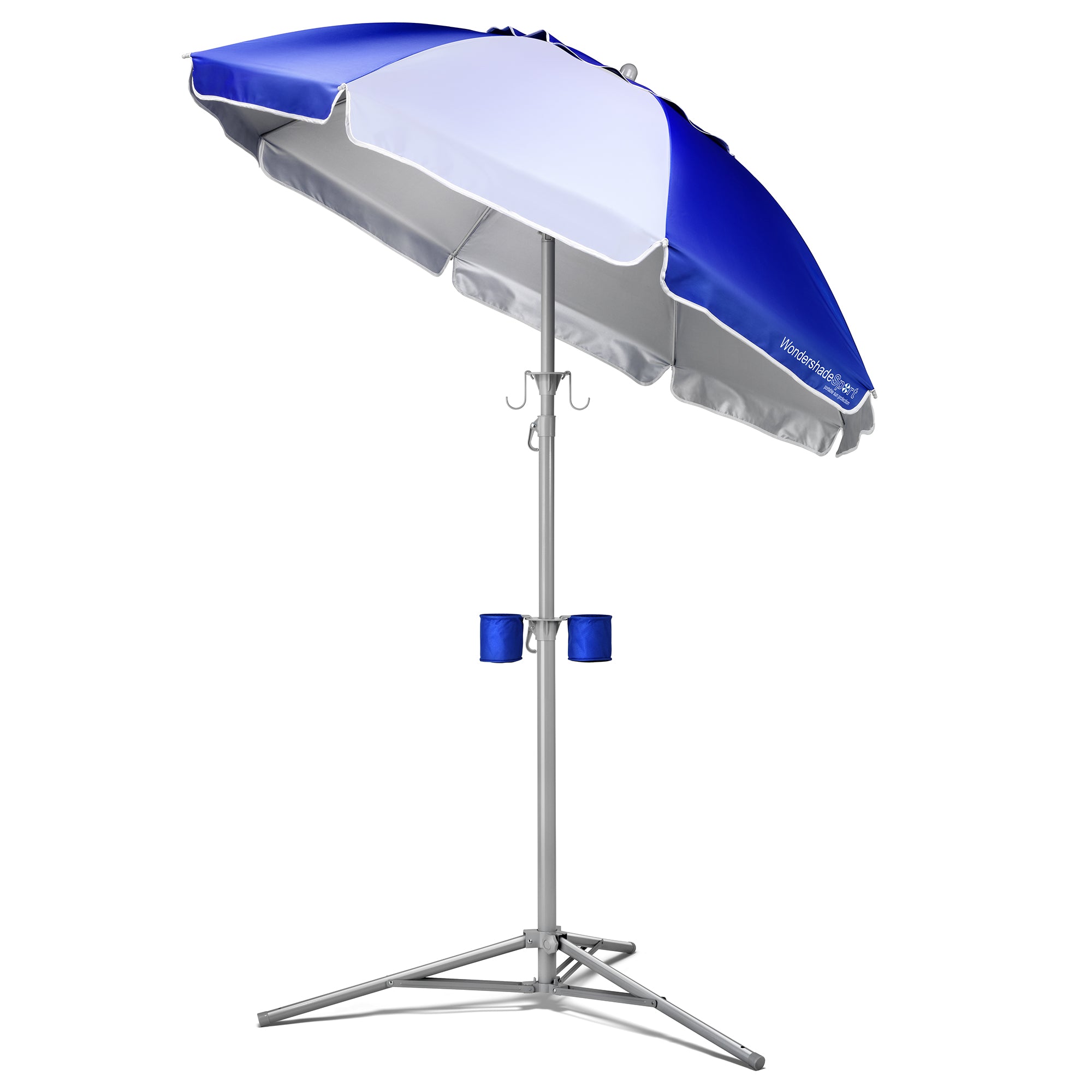 Wondershade Portable Sun Shade blue/white, with cupholders