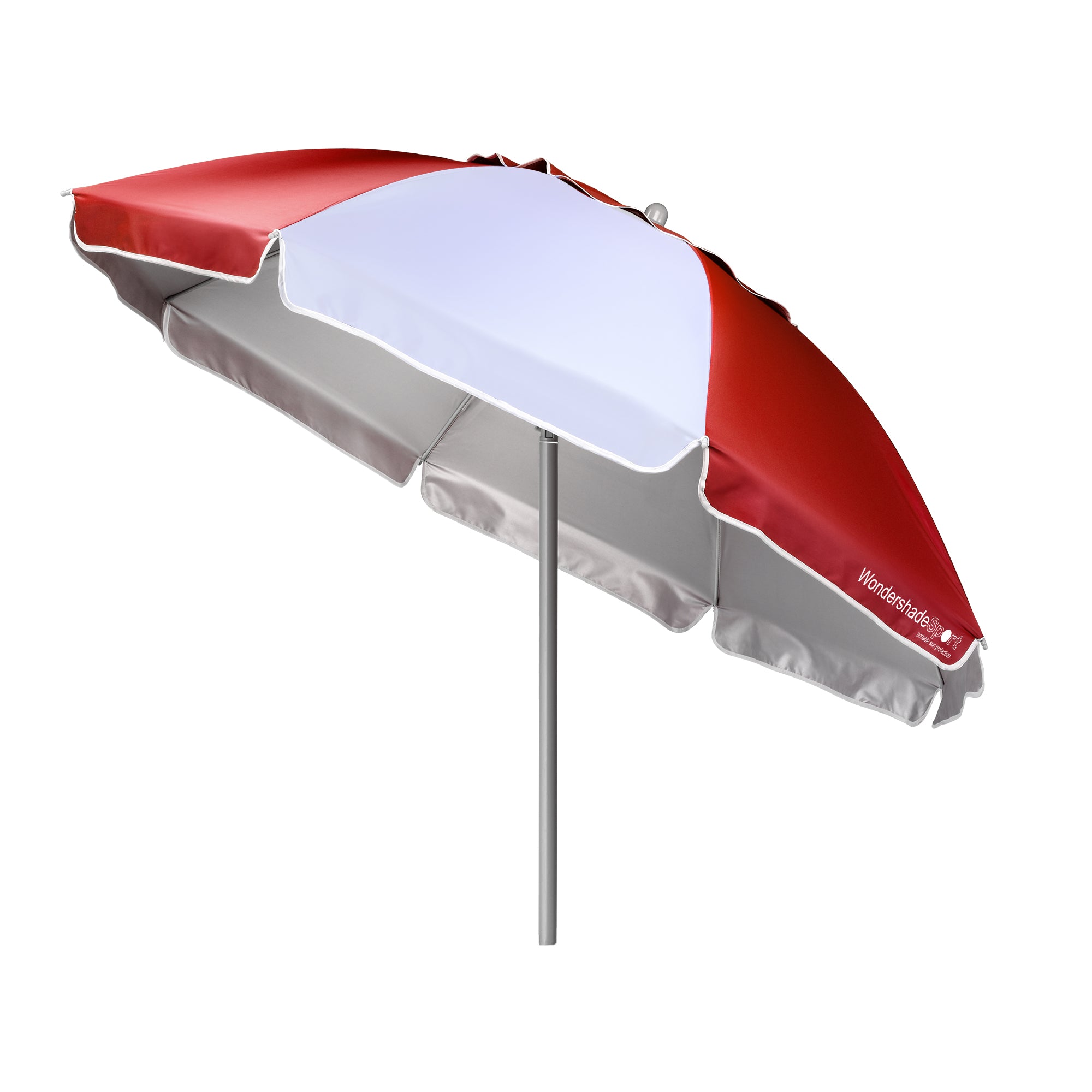 Red Color Shell Umbrella Red And White Striped Umbrella
