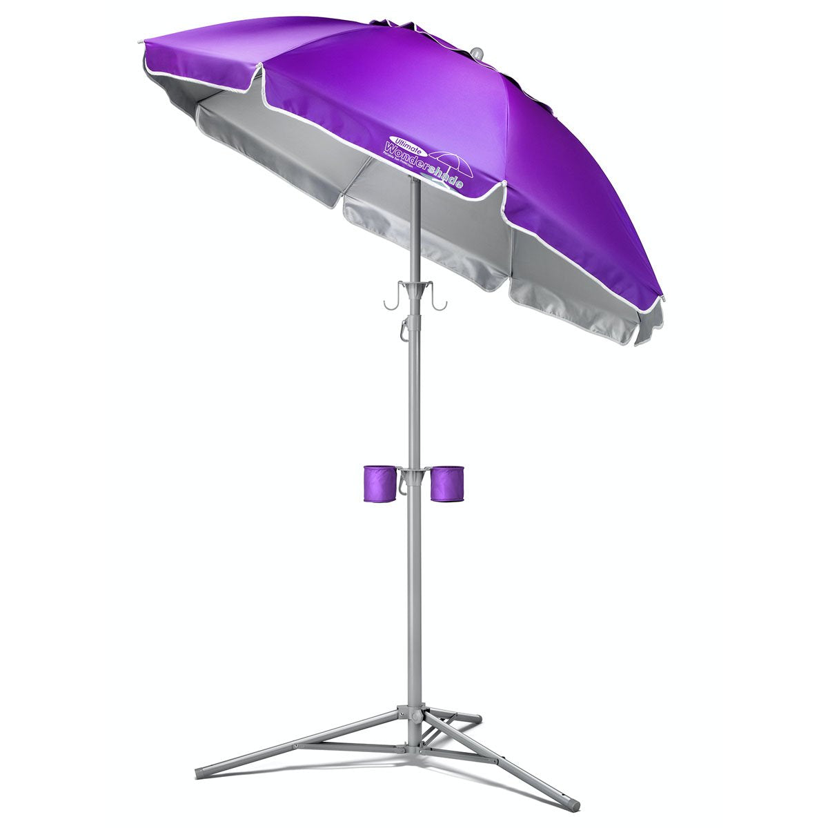 Wondershade Portable Sun Shade Purple, with cupholders