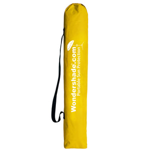 Yellow carry bag for Ultimate Wondershade portable shade umbrella