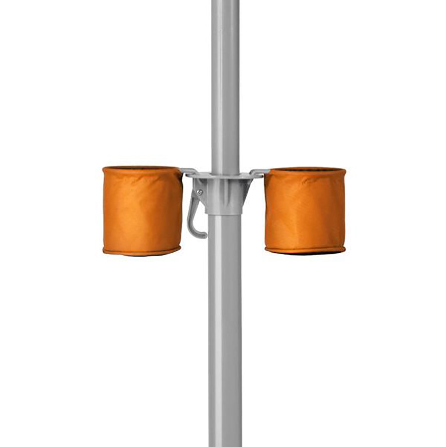 Orange cupholders for Ultimate Wondershade, close up