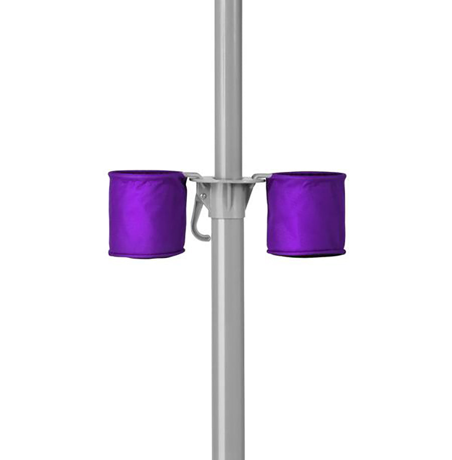 Purple cupholders for Ultimate Wondershade, close up